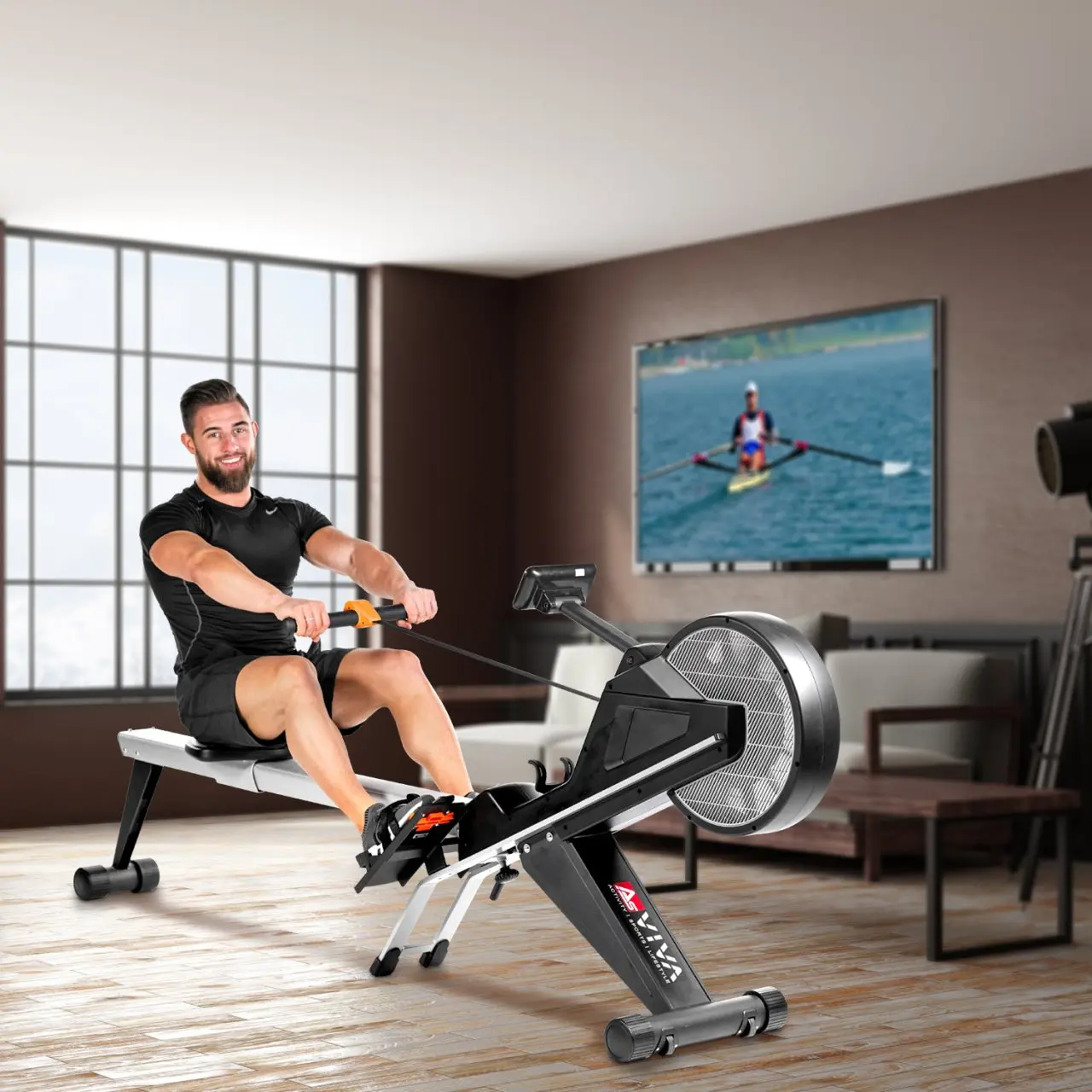 AsVIVA Rudergerät & Ergometer RA10 Pro - Trainingsansicht