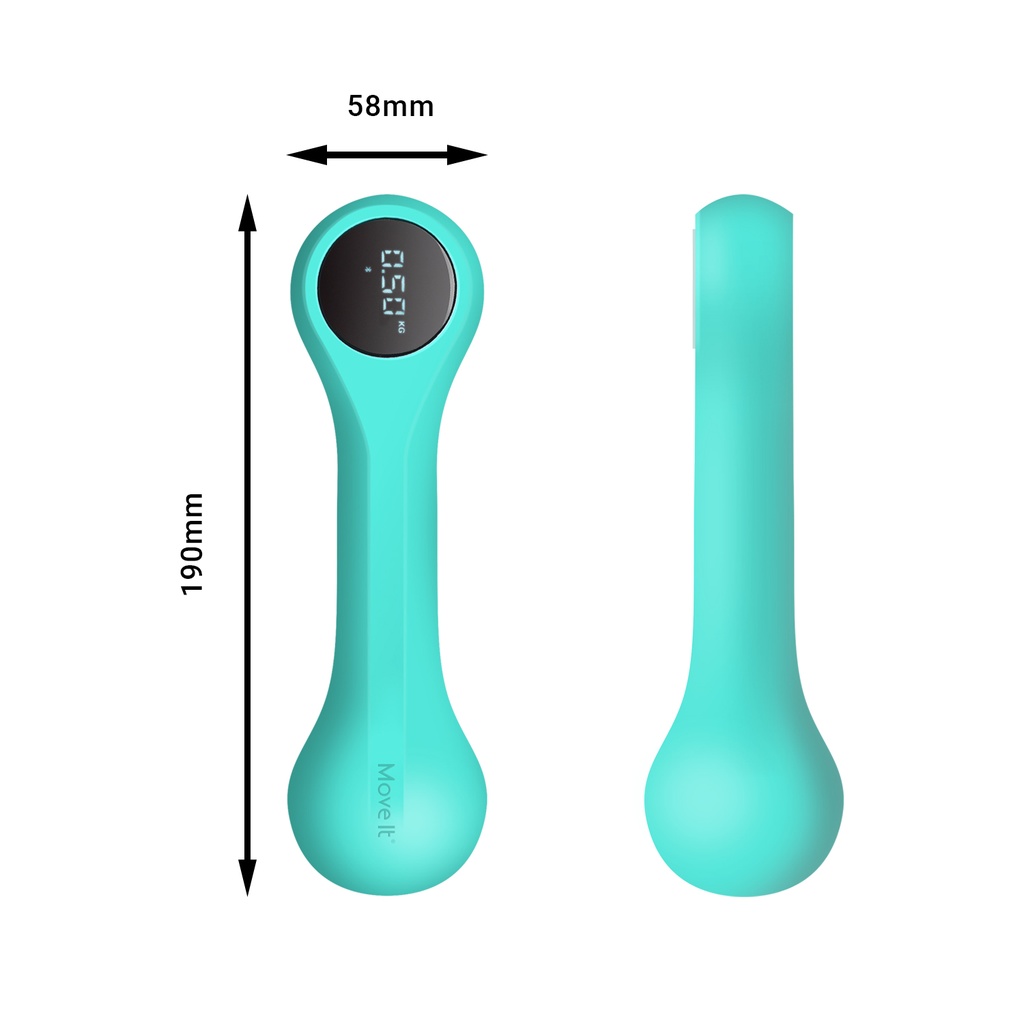 AsVIVA [KH3-0.5] 2er Set Hantel 0,5 kg Power Boost KH3 - Abmessungen