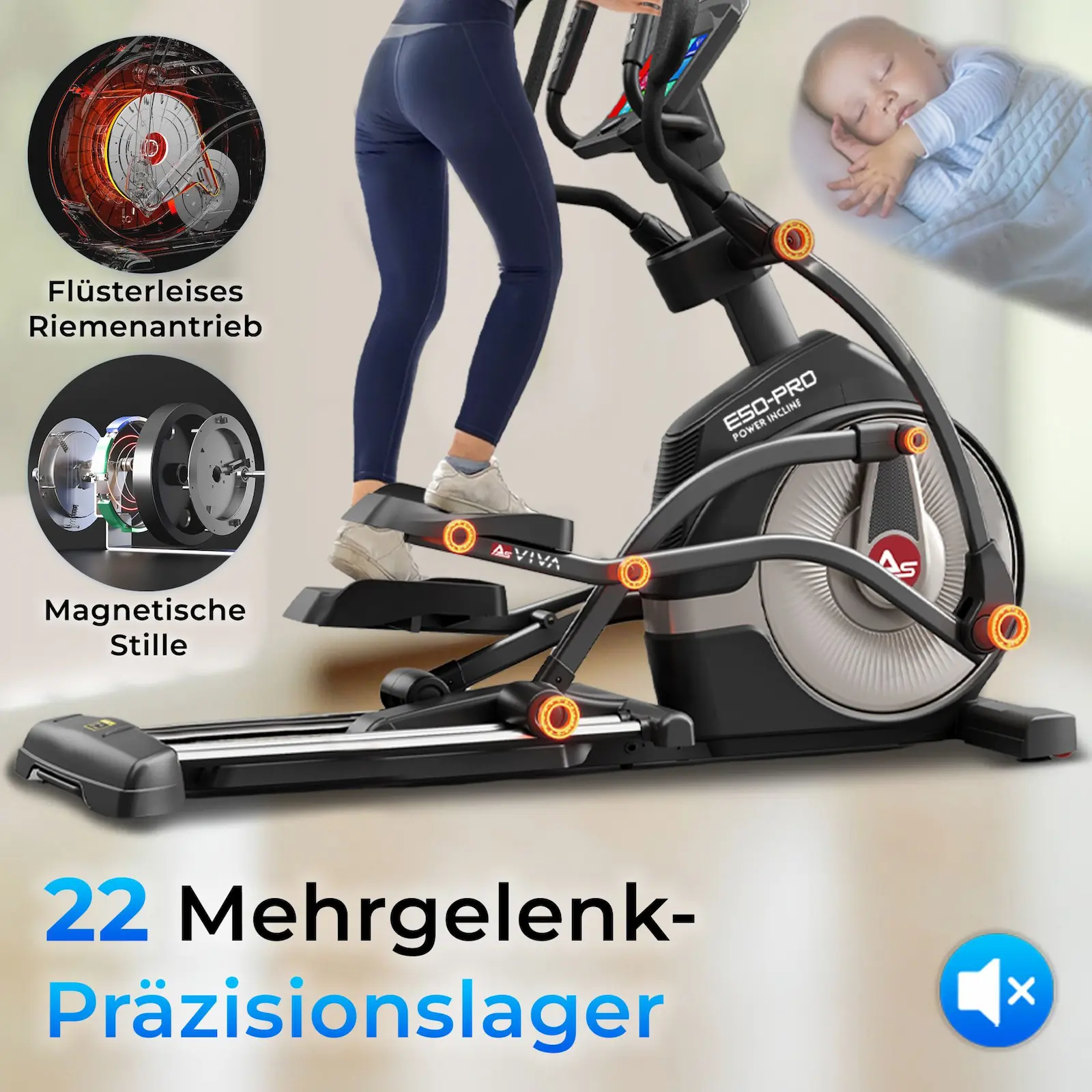 AsVIVA Ellipticaltrainer (YP-E8) - Produktansicht
